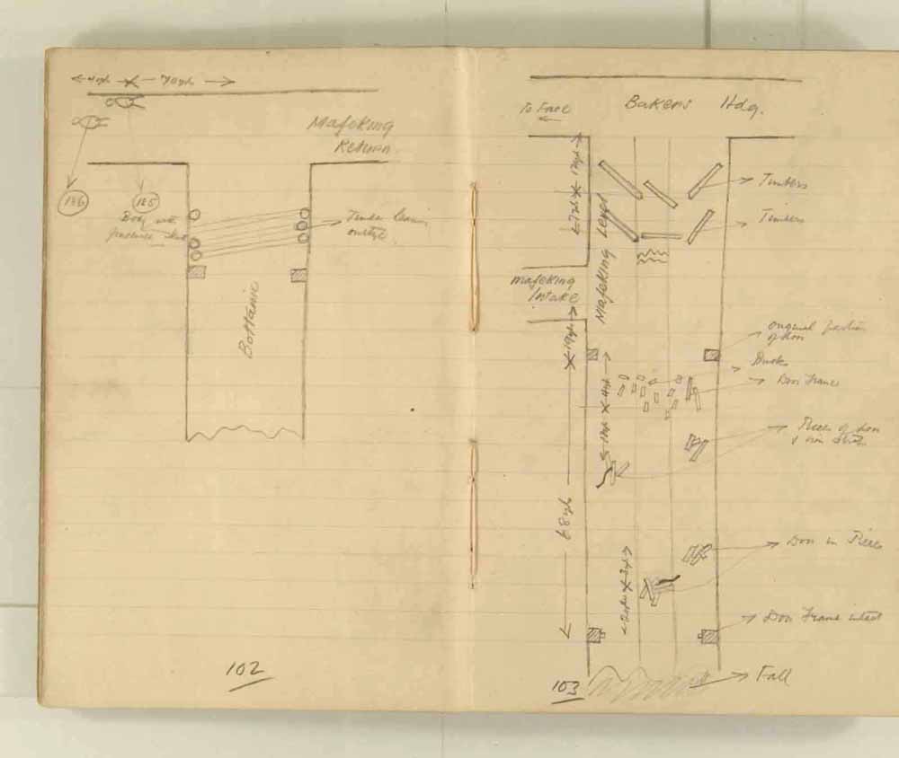 Notes made by the Inspector of Mines as he travelled around the devastated underground workings following the Senghenydd mine explosion on 14th October 1913 that killed 439 men. Courtesy of the National Coal Mining Museum for England [Notebook 1/2]