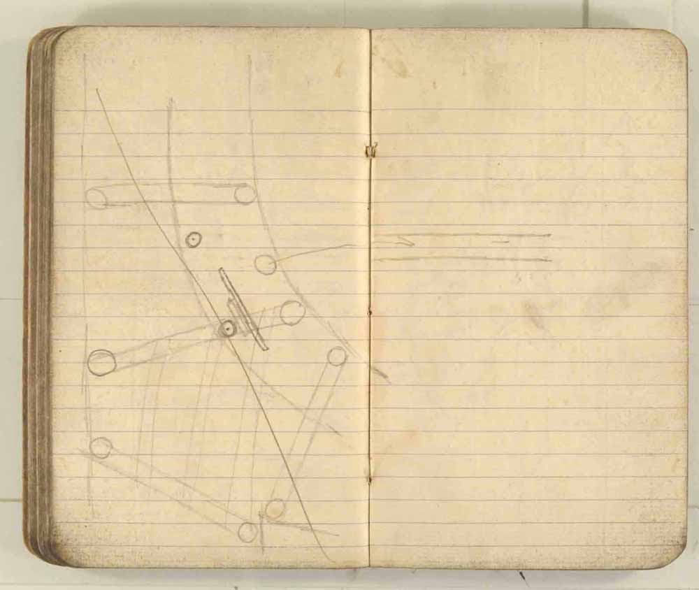 Notes made by the Inspector of Mines as he travelled around the devastated underground workings following the Senghenydd mine explosion on 14th October 1913 that killed 439 men. Courtesy of the National Coal Mining Museum for England [Notebook 3/4]