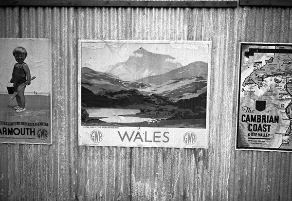 Railway posters displayed at Machynlleth Station, circa. 1930s