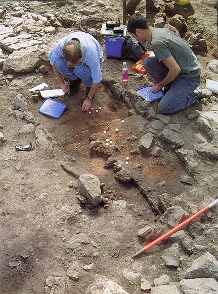 Excavation in progress on building 1 in 1997