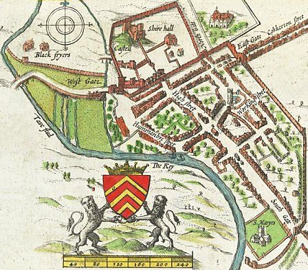 John Speed's map of 1610. Speed's plan of Cardiff reveals many aspects of the city's development, including the majority of features described in this article.