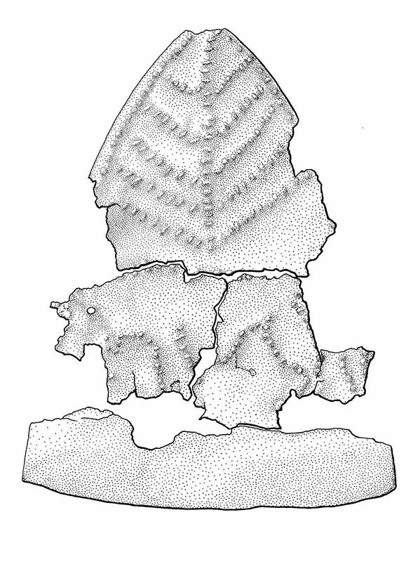 Illustration of votive leaf plaque