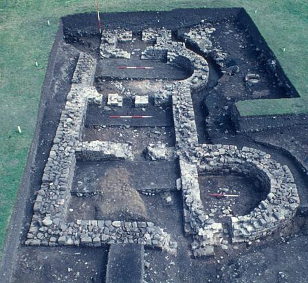 In the early 4th century construction of a bathhouse began in the south-east corner of the fort. The building was never completed.