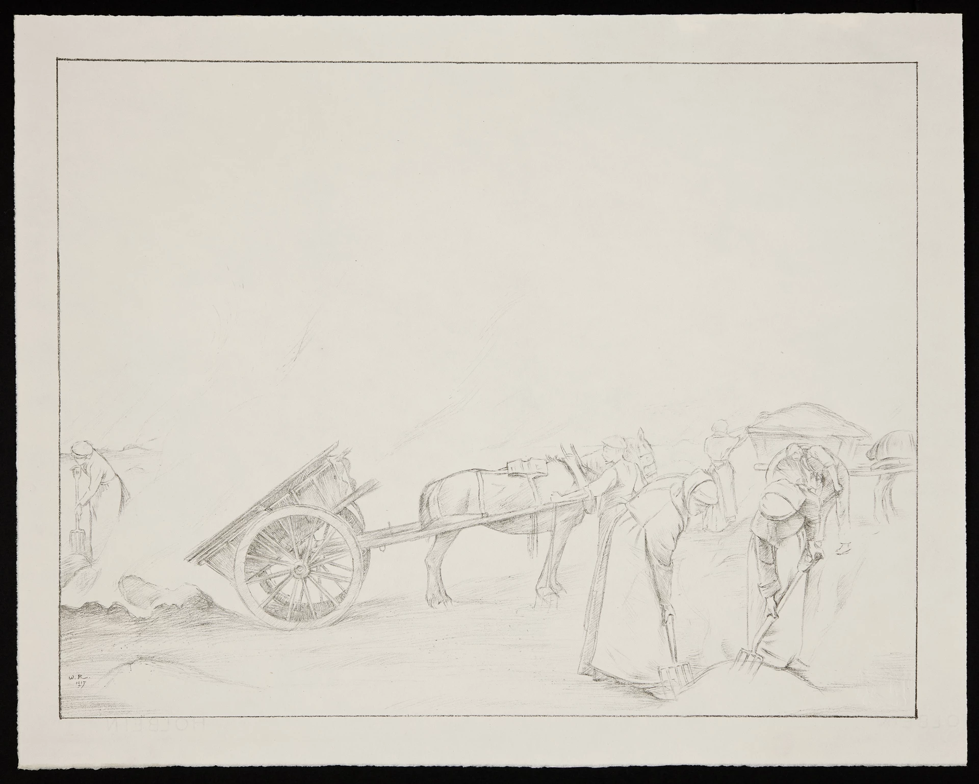 Burning couch-grass - William Rothenstein