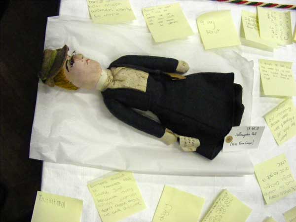 Comments generated around a satirical suffragette doll and anti-suffragette doll from the collections