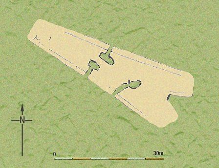 Ground plan of tomb at Gwernvale (Powys).