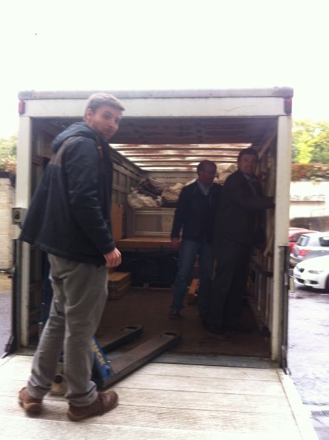 Loading the van with the team