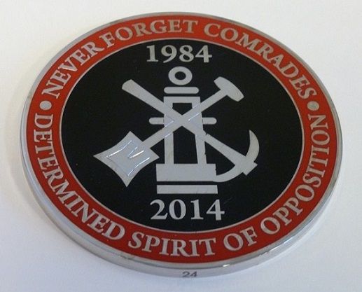 30th anniversary of the Miners' Strike medallion 1984 - 2014