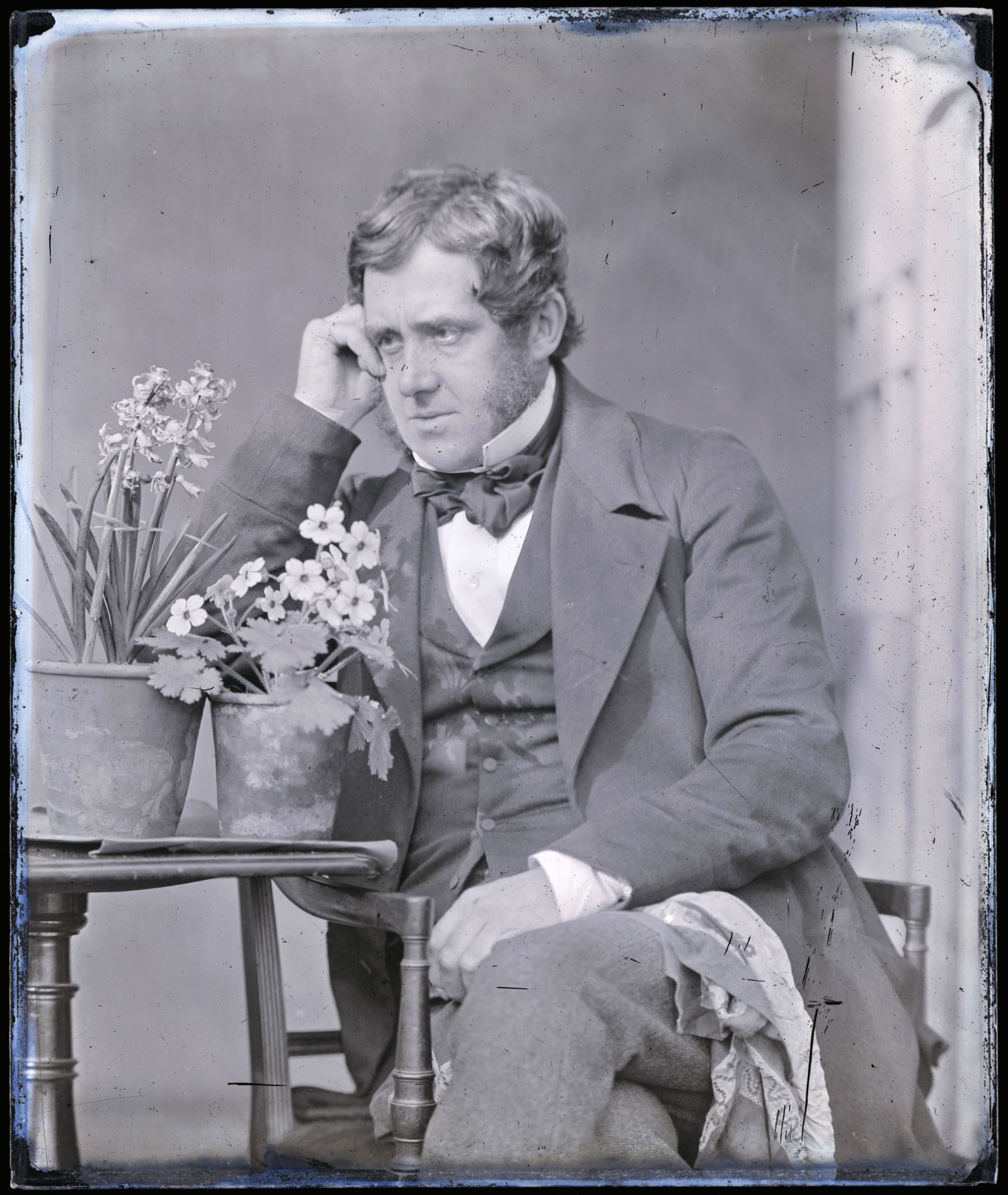 Collodion glass negative of John Dillwyn Llewelyn, c.1853 