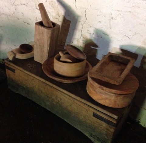 a collection of wooden bowl based on iron Age examples