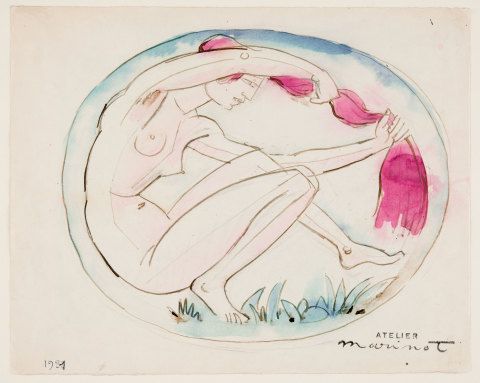Design for enamelled decoration, 1921, watercolour, ink and pencil on paper. (DA008188)