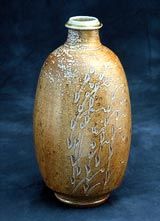 Phil Rogers, bottle vase, stoneware, 1997, Rhayader, Powys