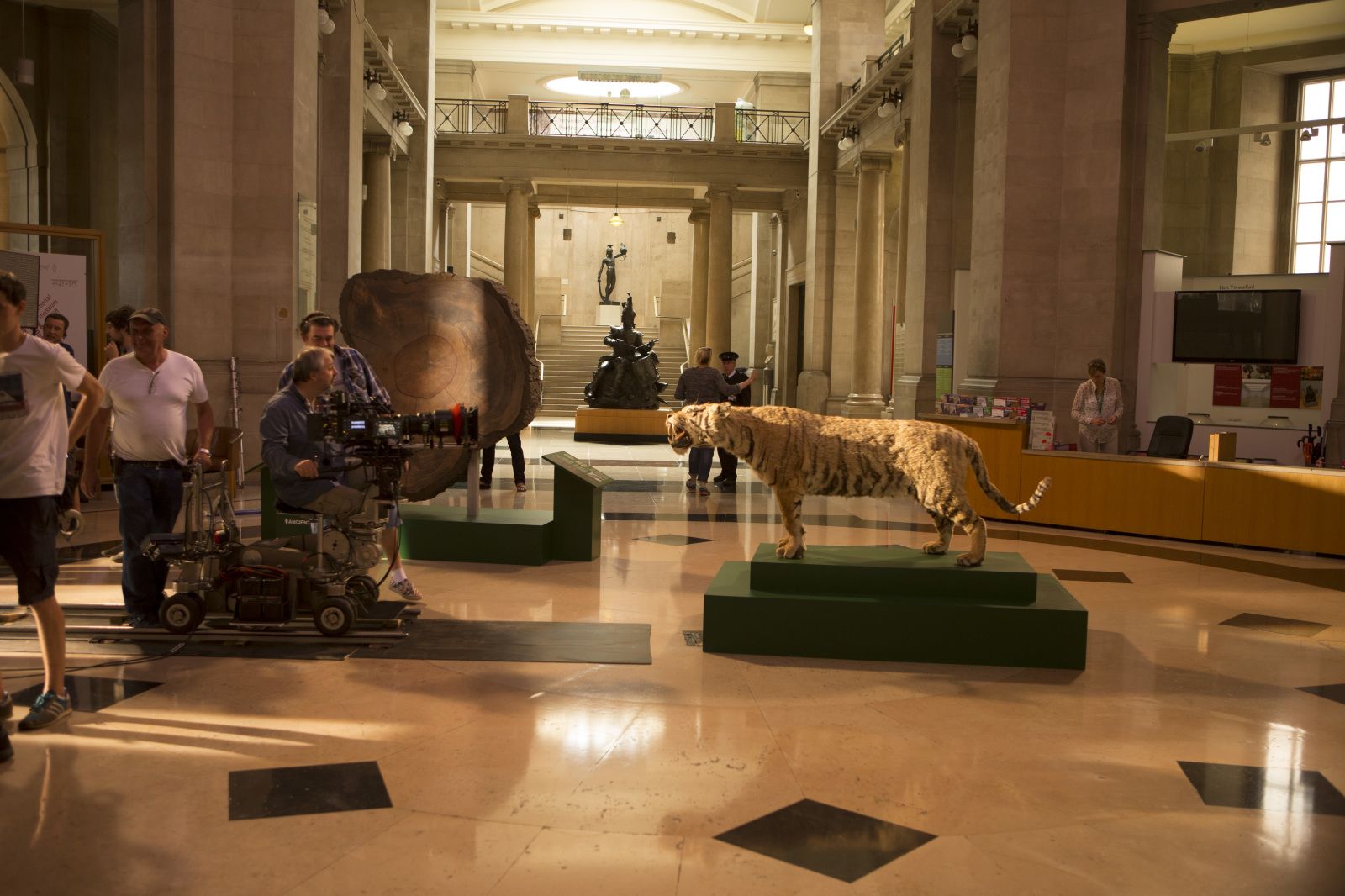 Filming Dr Who at National Museum Cardiff, photo by BBC Cymru Wales