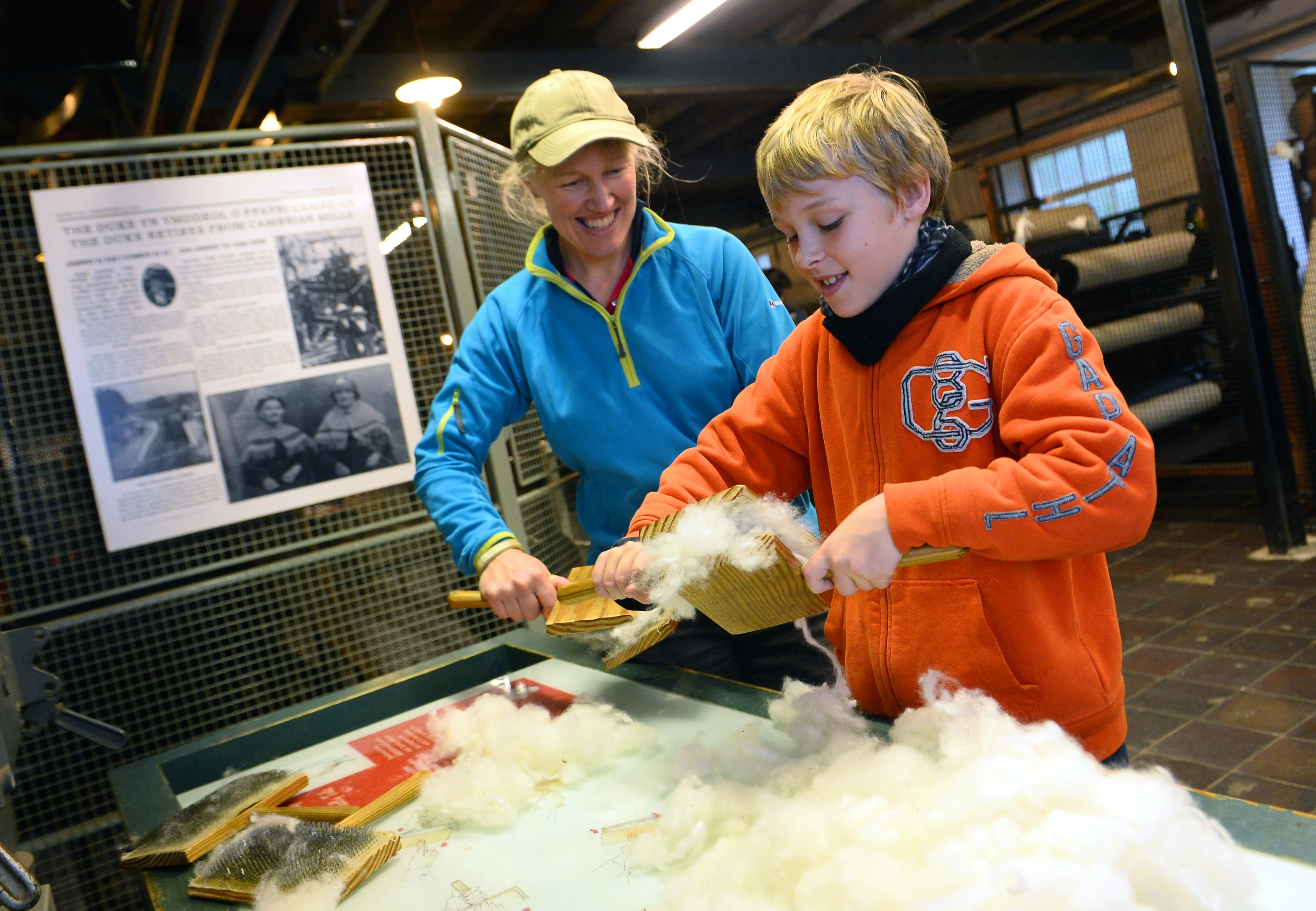 Hand carding in action