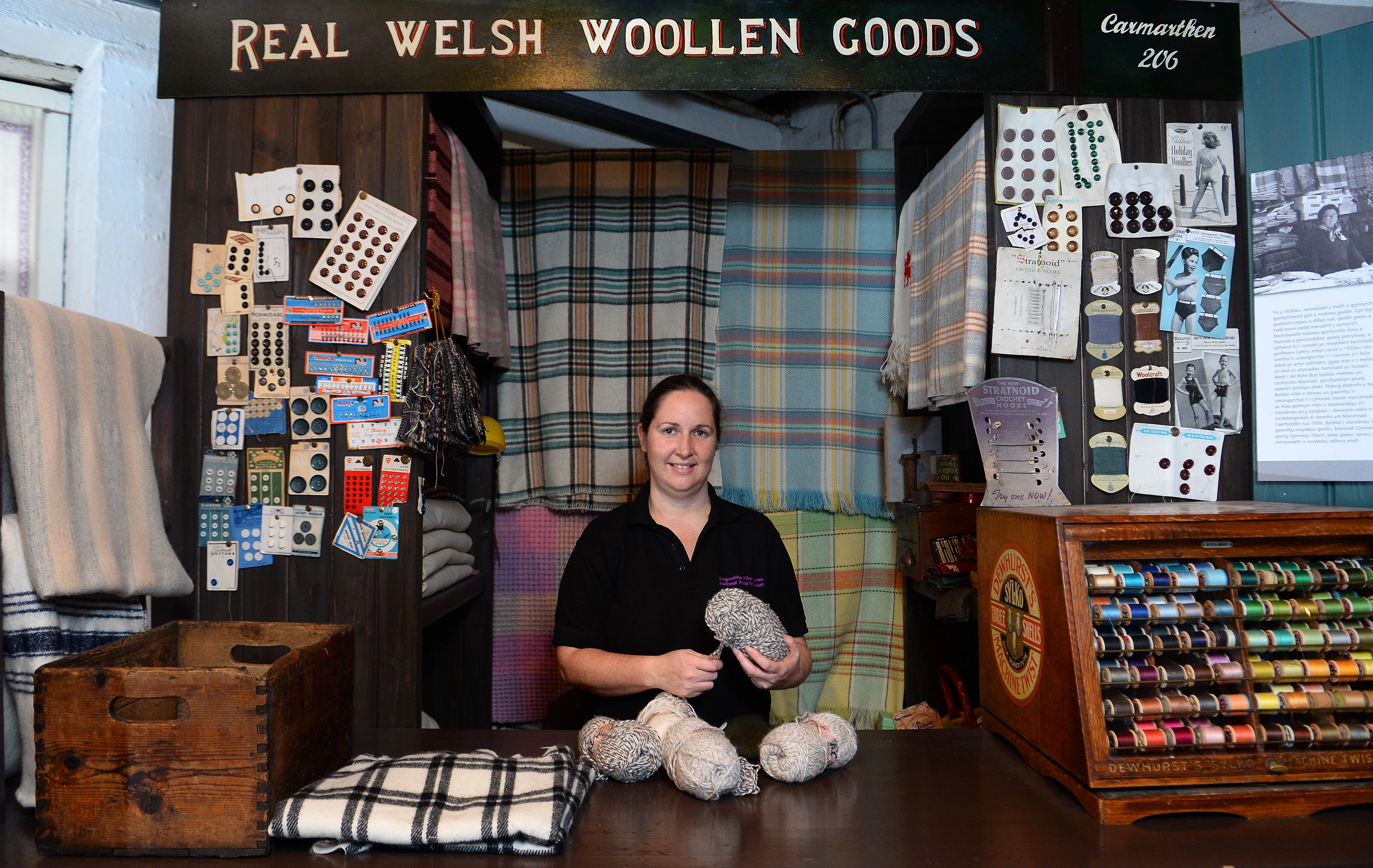 A mock-up of Emlyn Davies Drapers Shop, a fixture of Dowlais from 1898 to 1962.