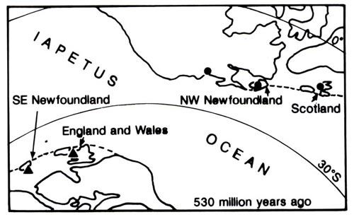 Stage one in the evolution of the north Atlantic area. 