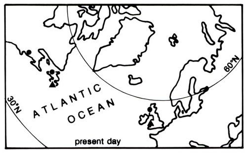 Stage three in the evolution of the north Atlantic area.
