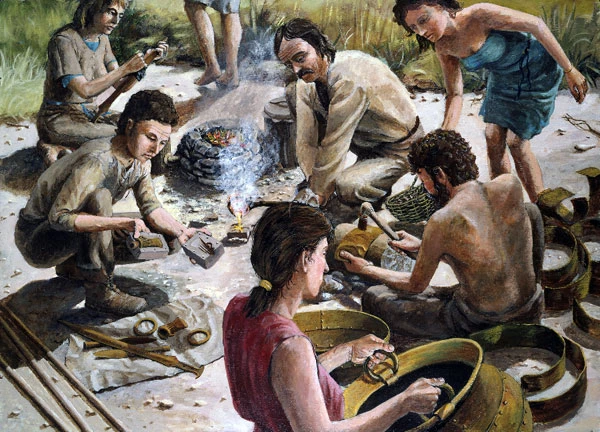 A Later Bronze Age Metal-worker about 800BC; by Paul Jenkins, about 1980.