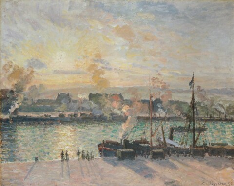 Camille Pissarro (1831-1903), Sunset, the Port of Rouen (Steamboats), oil on canvas, 1898.