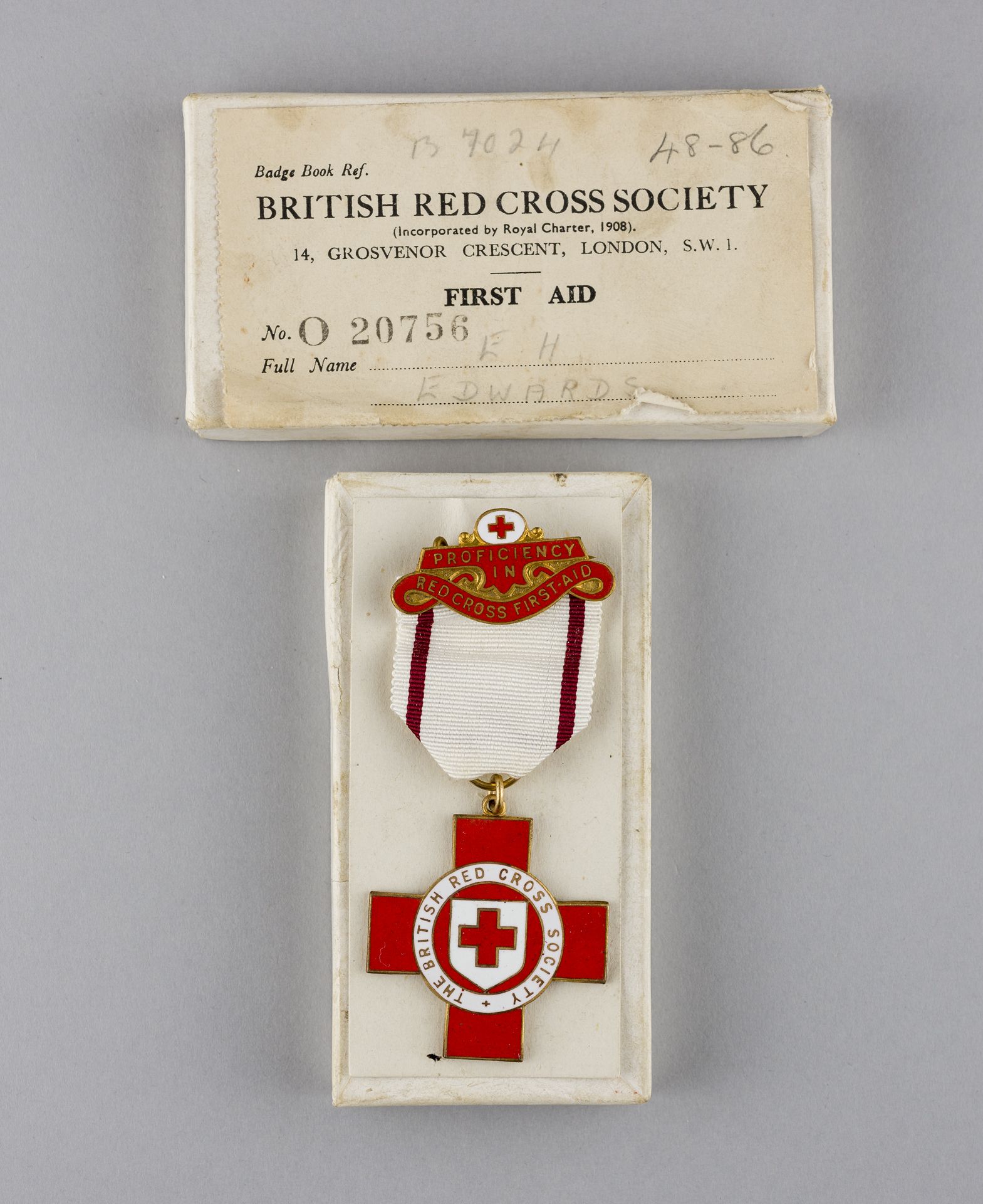 Hetty Edward's Red Cross badge [from the collections at St Fagans National Museum of History] 