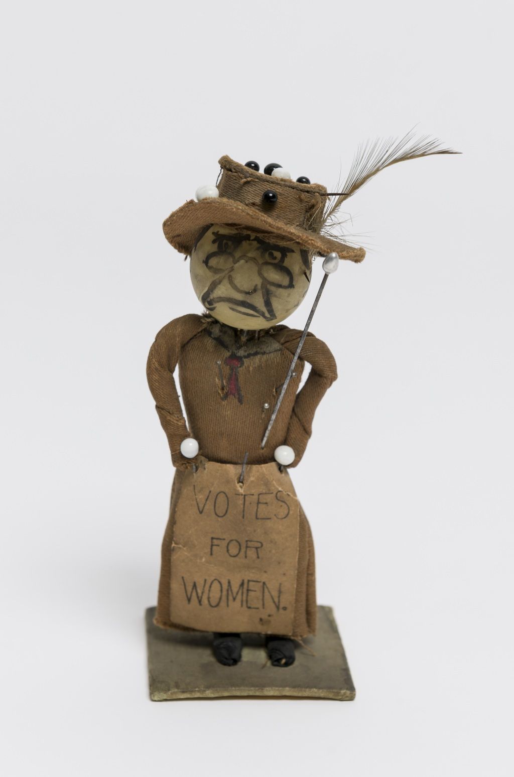 Anti-suffrage voodoo doll sent anonymously to a woman in west Wales, early 1900s