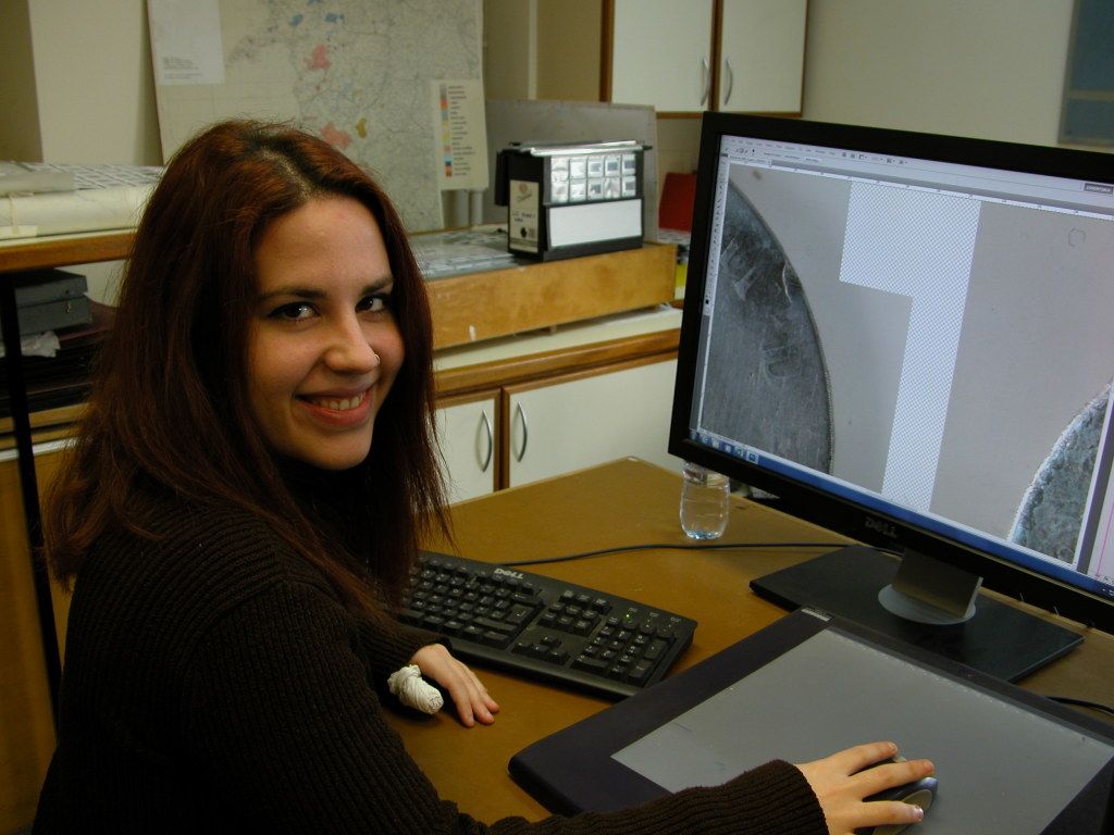 Picture of student intern in history and archaeology art department
