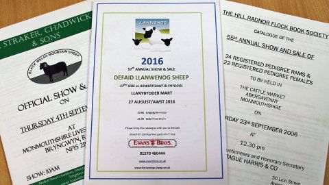 Hill Radnor, Llanwennog and Black Welsh Mountain rare breed sale booklets