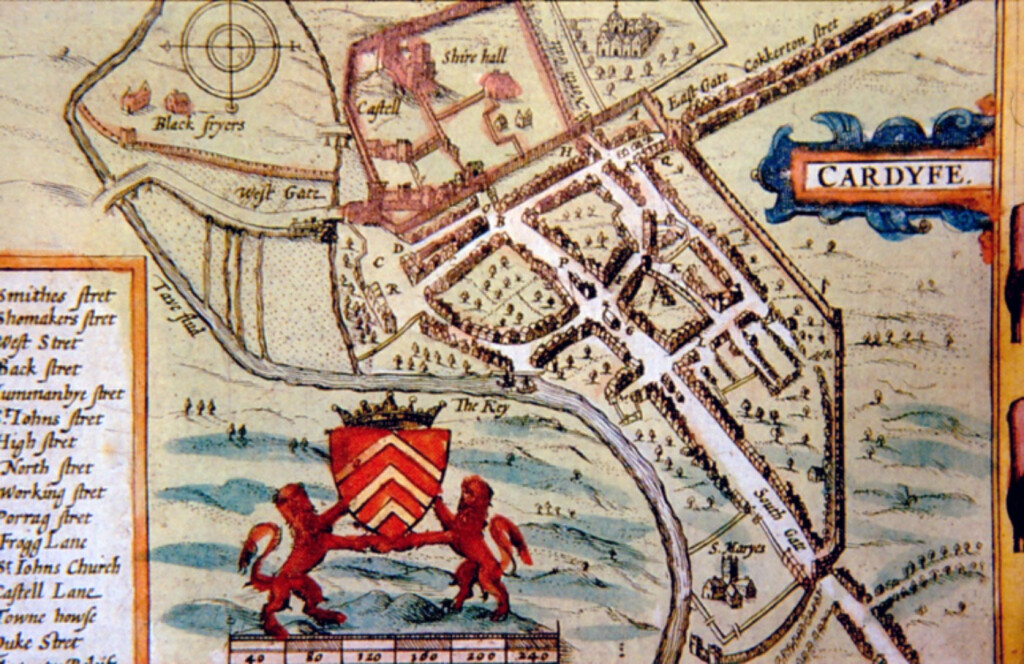 Speed’s 1610 map of Cardiff.