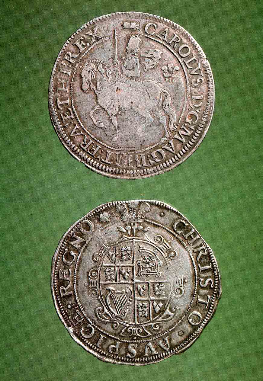 Aberystwyth half-crowns, obverse and reverse. Coins 35 mm in diameter.