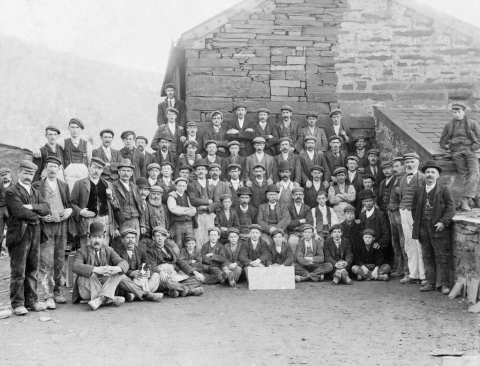 Quarrymen at Dinorwig Quarry.