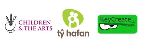 logos of children and the arts, keycreate and ty hafan
