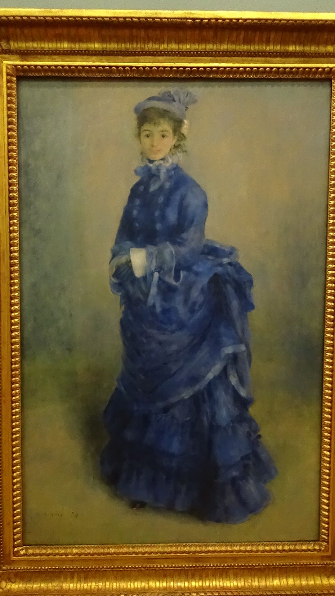 Photograph of the renoir painting La Parisienne as it appears in the gallery in National Museum Cardiff.