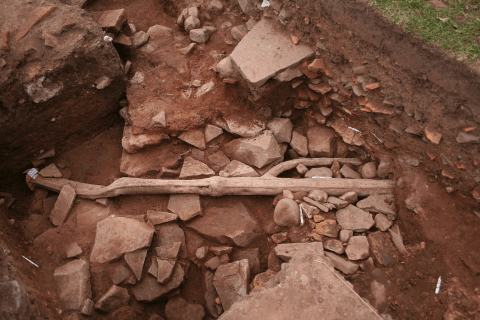 Lead water pipe. Southern Canabae, Caerleon (2011)