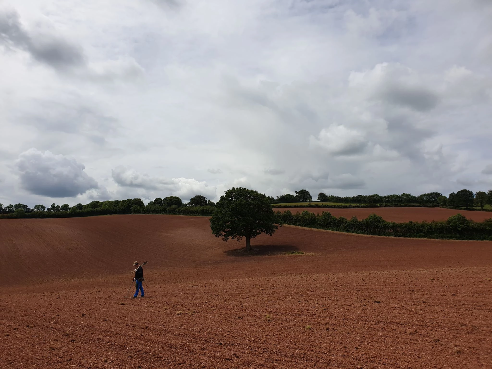 A man with a metal detector