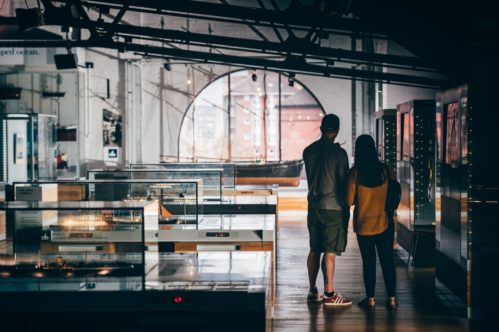 Two people at the Waterfron Museum