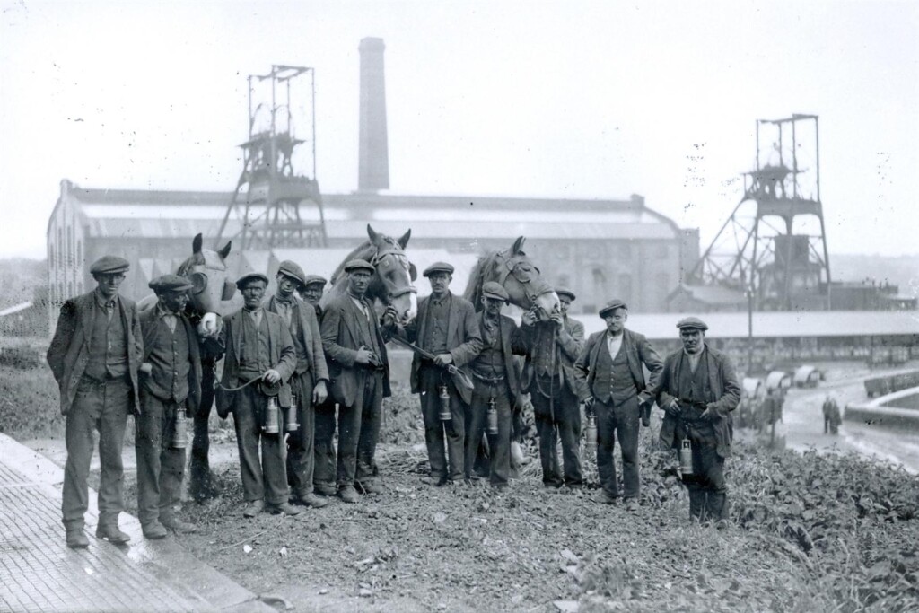 Horses and men at Penallta Colliery, 1930s