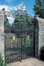 Gates to the rose garden at the Museum of Welsh Life