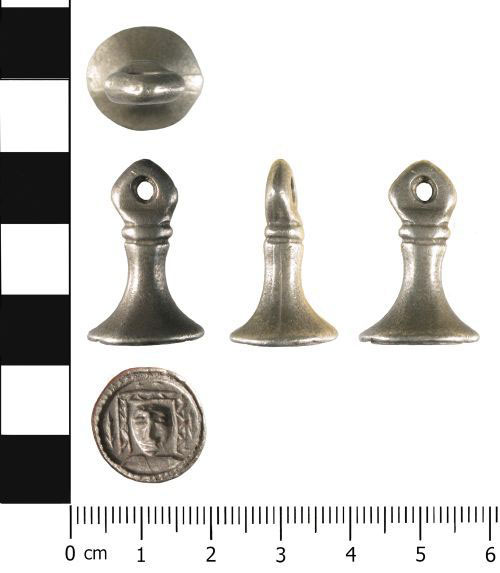 The cone-shaped silver seal of an unknown late 14th century lady, found in Hyssington, Montgomeryshire. (T2012.12). Now in the collections of Amgueddfa Cymru – National Museum Wales.