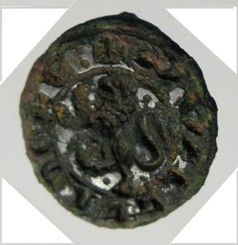 13th-14th-century seal from Holt, Wrexham, showing rampant lion (HESH-D966A6). © Birmingham Museums Trust
