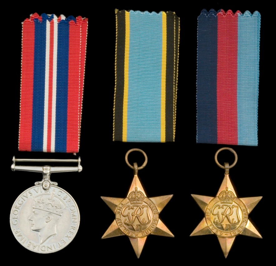 Sgt Evans’ medals (from left to right): The War Medal, The Air Crew Europe Star, The 1939-1945 Star