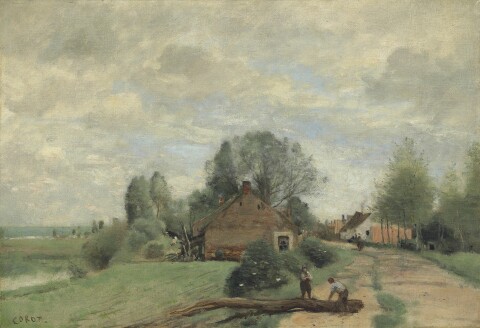 La Route aux Boucherons, Arleux-du-Nord, przez Jean-Baptiste-Camille Corot