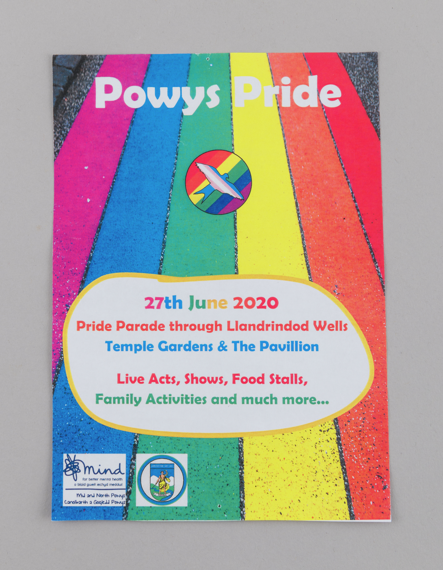 Flyer is for what would have been the first Powys Pride