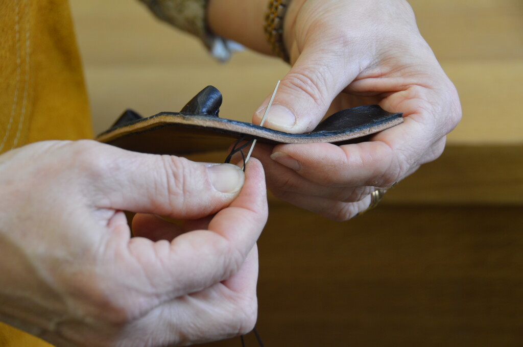 Image: Leatherwork course at St Fagans