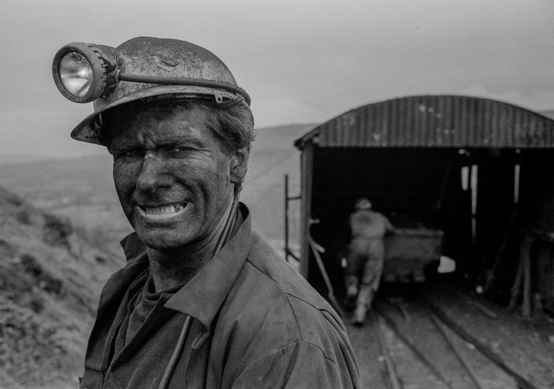 Black Mountain coal. Miner after his shift, portrait. Neath, Wales