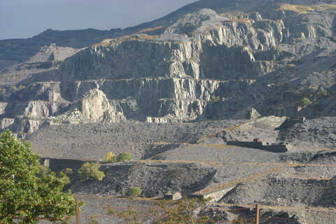 Landscape image of Dinowrig quarry