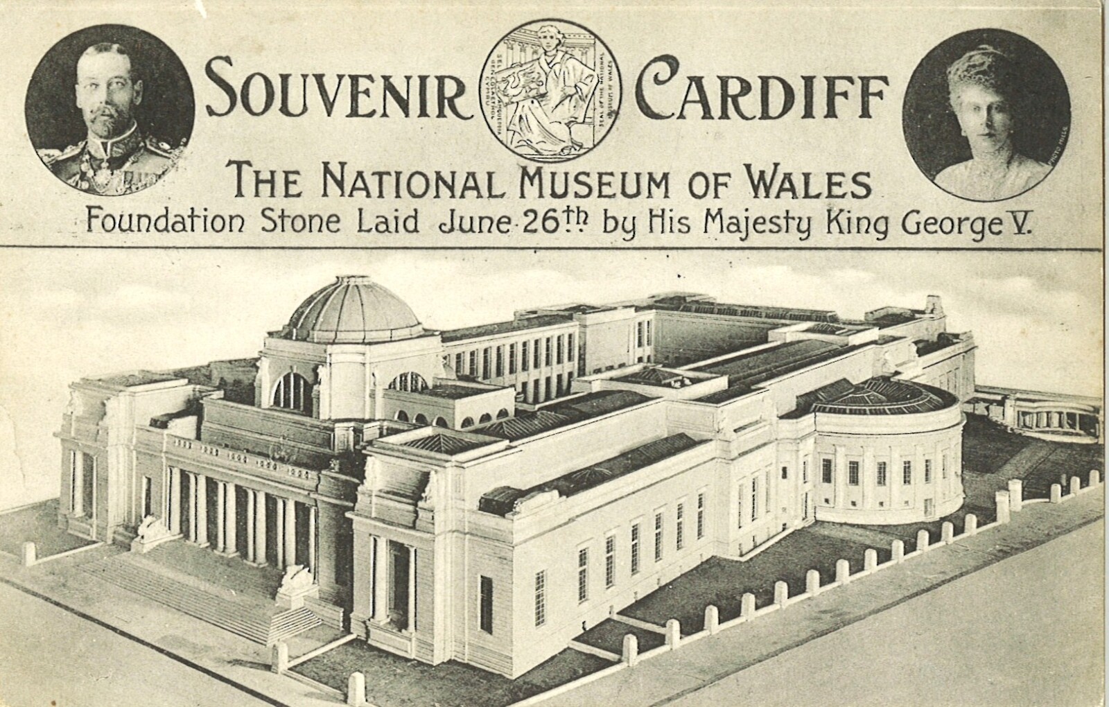 Images of the original model were used to illustrate various postcards, including this one commemorating the Laying of the Foundation Stone in 1912