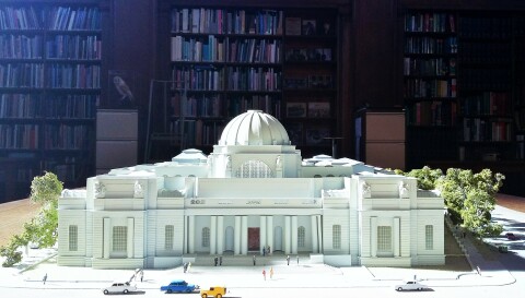 Model of National Museum Wales building in Cathays Park [courtyard extension] by the Alex Gordon Partnership 1988
