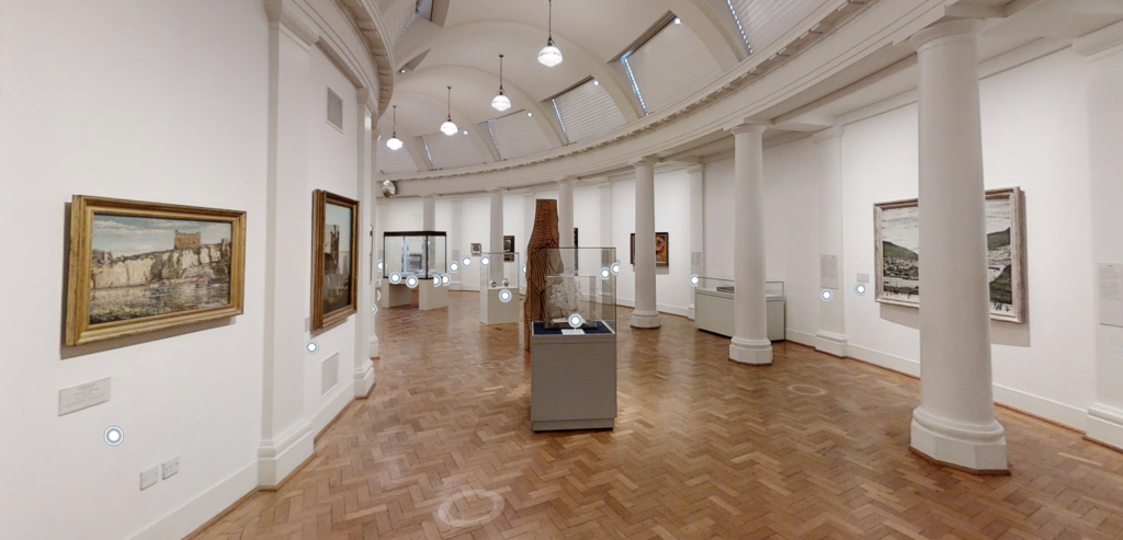 A view of an art gallery.