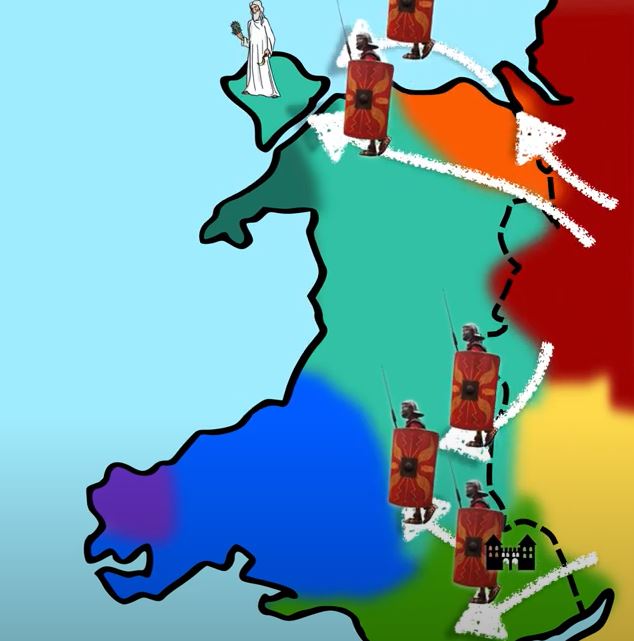 Map of Roman Invasions of Wales 
