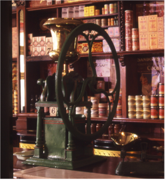 coffee grinding machine and scales